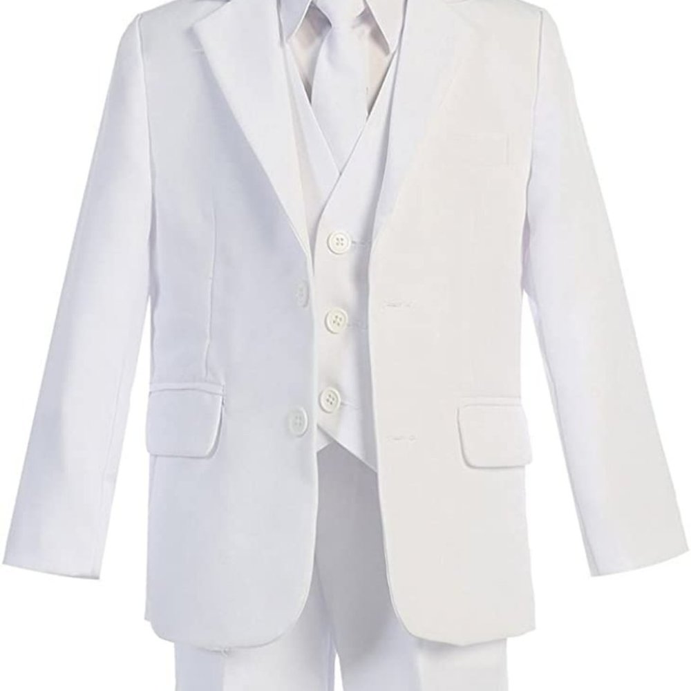 Boys 4 piece white suit, size 18